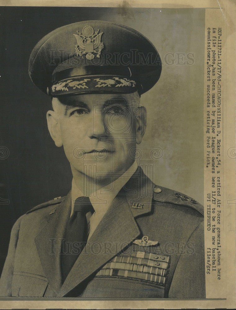 1965 Press Photo William Eckert Retired Air Force General - Historic Images