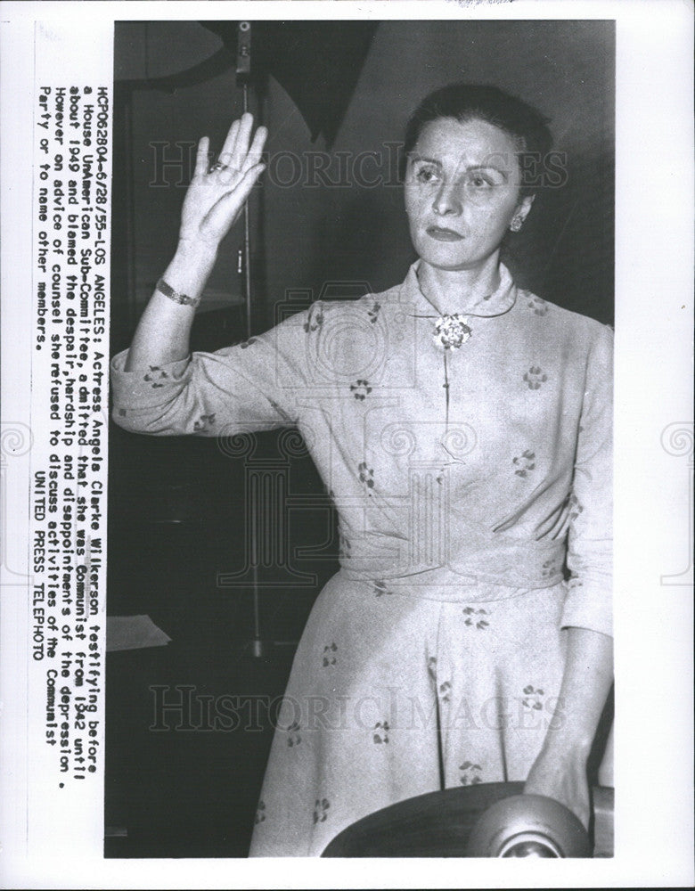 1955 Press Photo Angela Clarke Wilkerson Admitted She Was Communist till 1949 - Historic Images