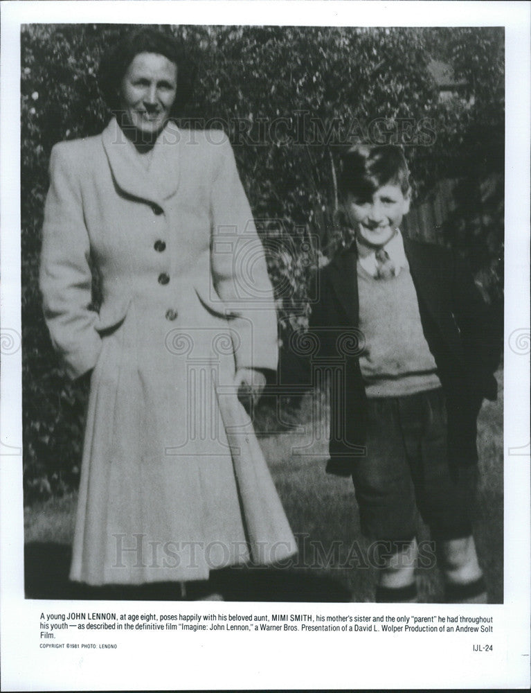 Undated Press Photo Young John Lennon With Aunt Mimi Smith - Historic Images