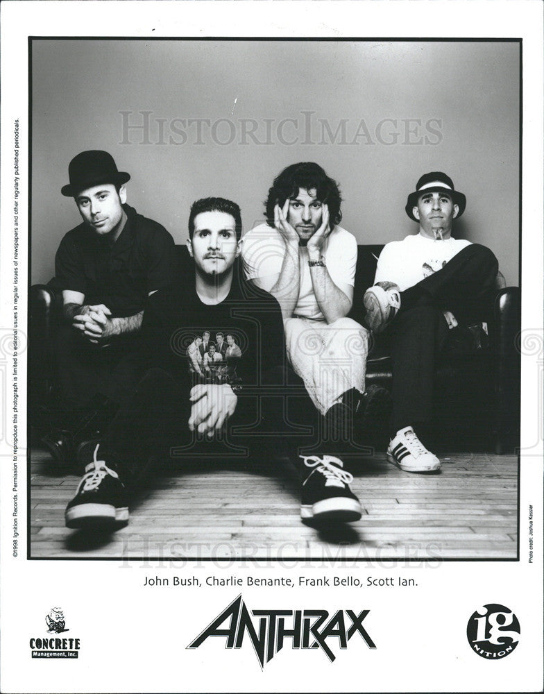 1998 Press Photo Anthrax Heavy &quot;Thrash&quot; Metal Band from New York City Began 1981 - Historic Images