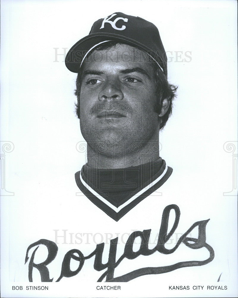 1976 Press Photo Bob stinson catcher Kansas City royals - Historic Images