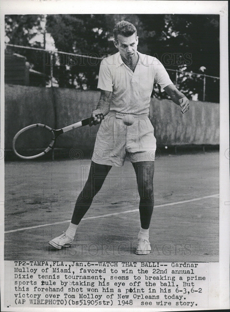 1948 Press Photo garnder Mulloy tennis - Historic Images