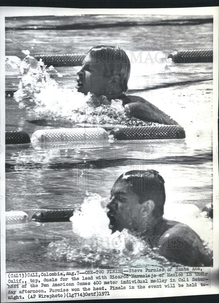 1971 Press Photo Swimmer Steve Furniss Ricardo Marmolejo Pan American Games - Historic Images
