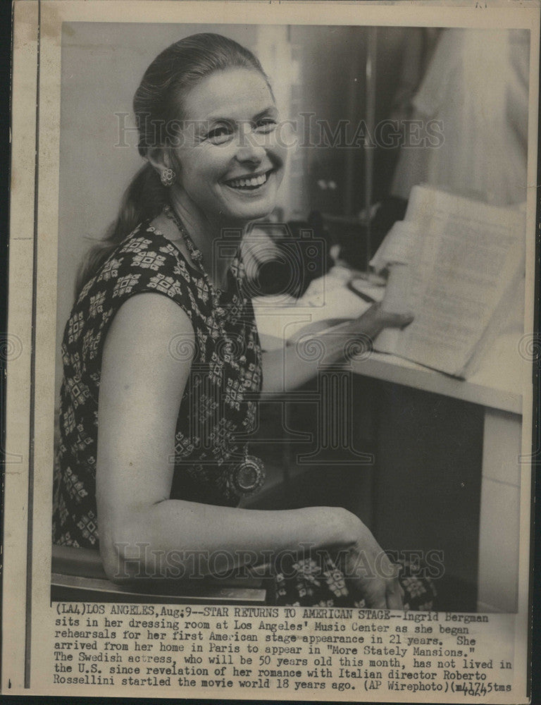 1967 Press Photo Actress Ingrid Bergman - Historic Images