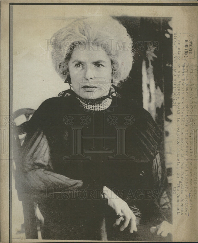 1973 Press Photo Actress Ingrid Bergman - Historic Images