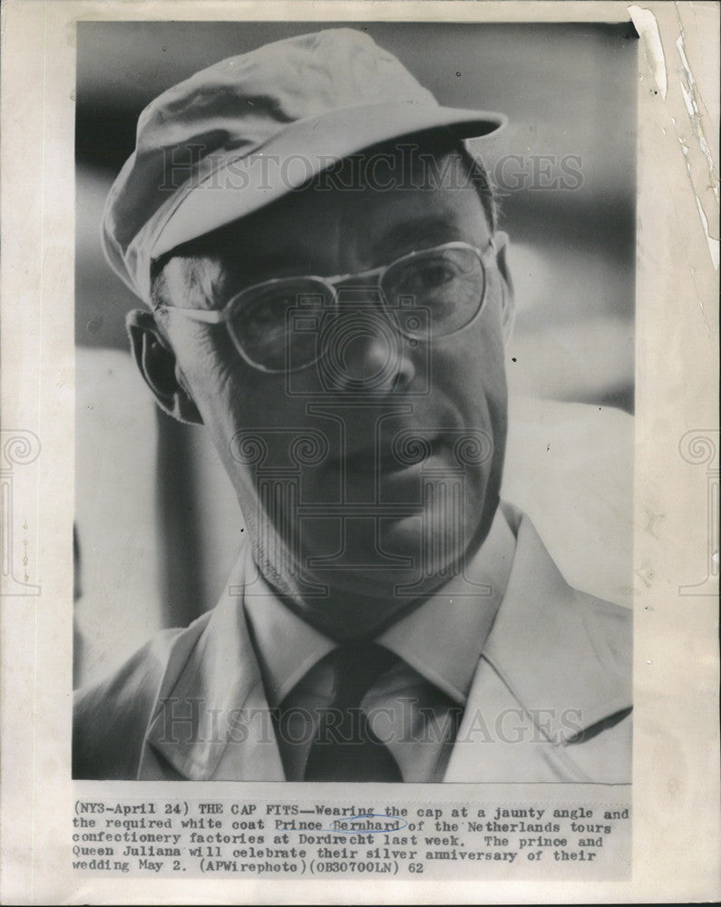 1962 Press Photo Prince Bernhard of the Netherlands - Historic Images