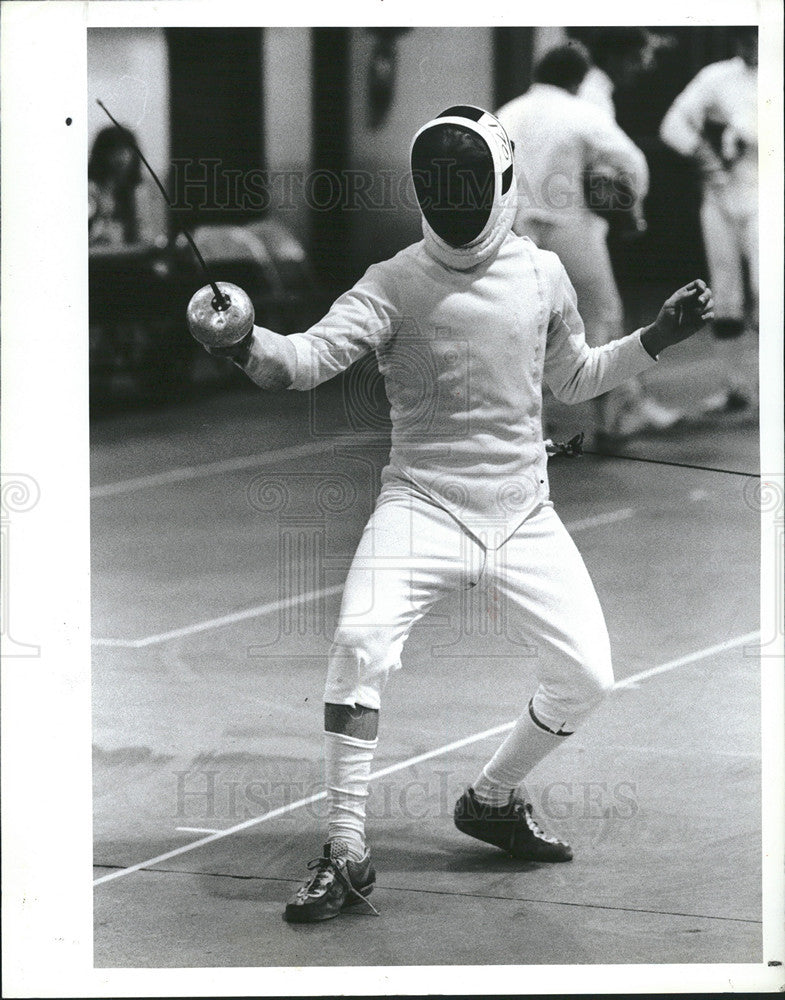 1983 Press Photo Scott Jacobs New Port Richey Open Fencing Tournament - Historic Images