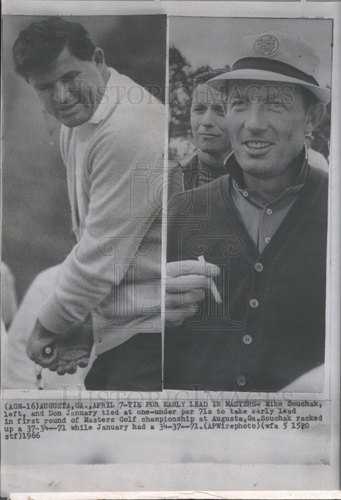 1966 Press Photo Mike Souchak And Don January At Masters Golf Tournament  - Historic Images