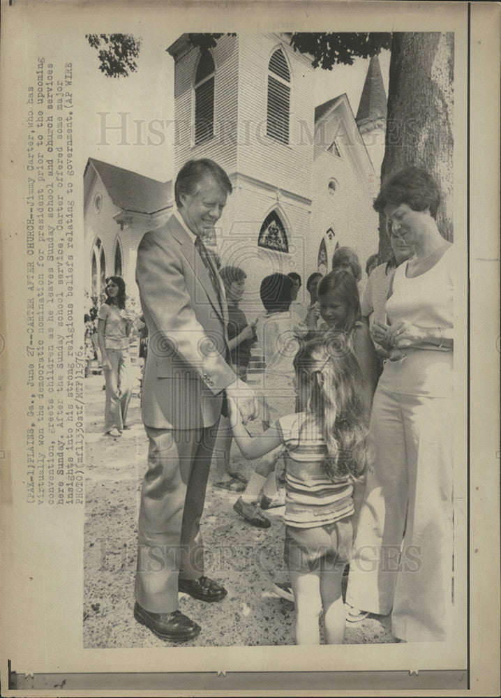 1976 Press Photo Jimmy Carter on the campaign trail - Historic Images