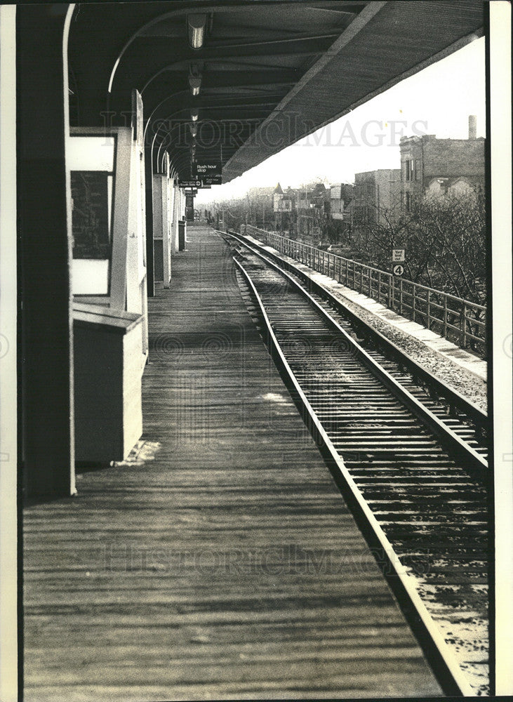 1979 Press Photo Harlem Elevated Subway Train Lake Street Empty Due To Strike - Historic Images