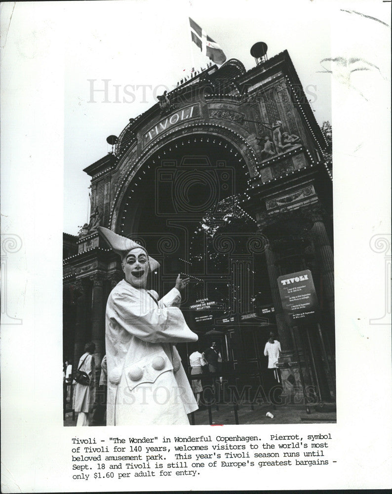 1986 Press Photo Copenhagen&#39;s Tivoli Park - Historic Images