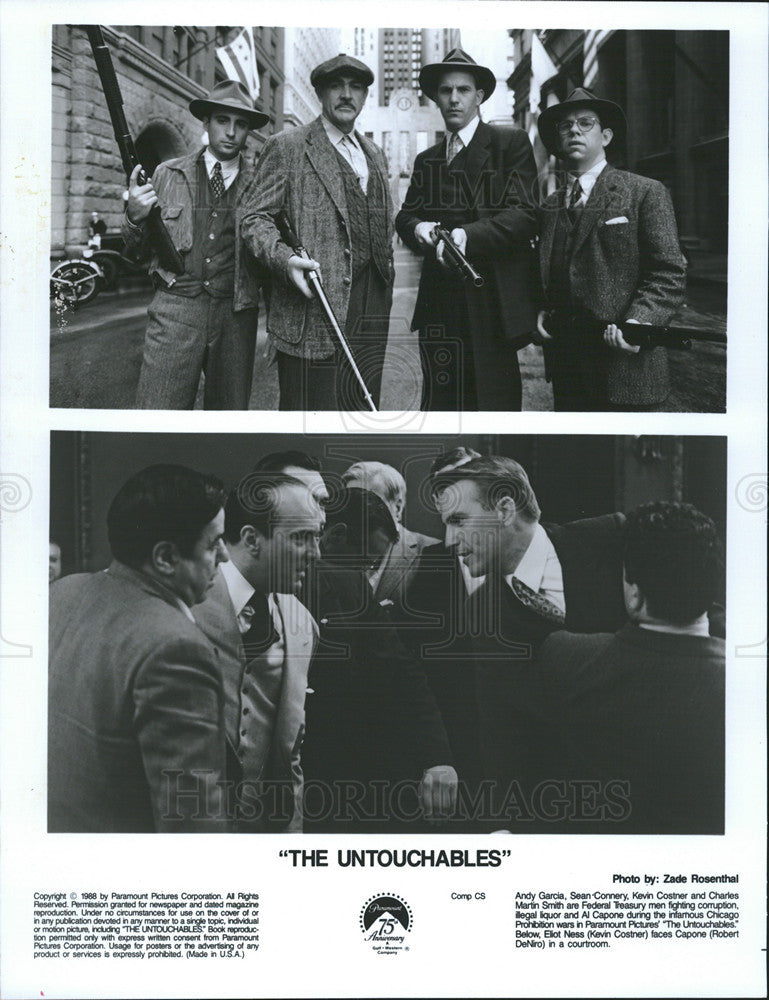 1988 Press Photo Actors in film &quot; The Untouchables&quot; - Historic Images