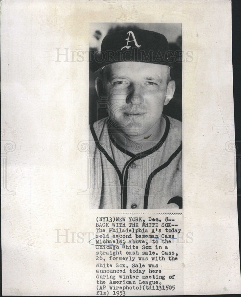 1953 Press Photo Cass Michaels joins the Chicago White Sox - Historic Images