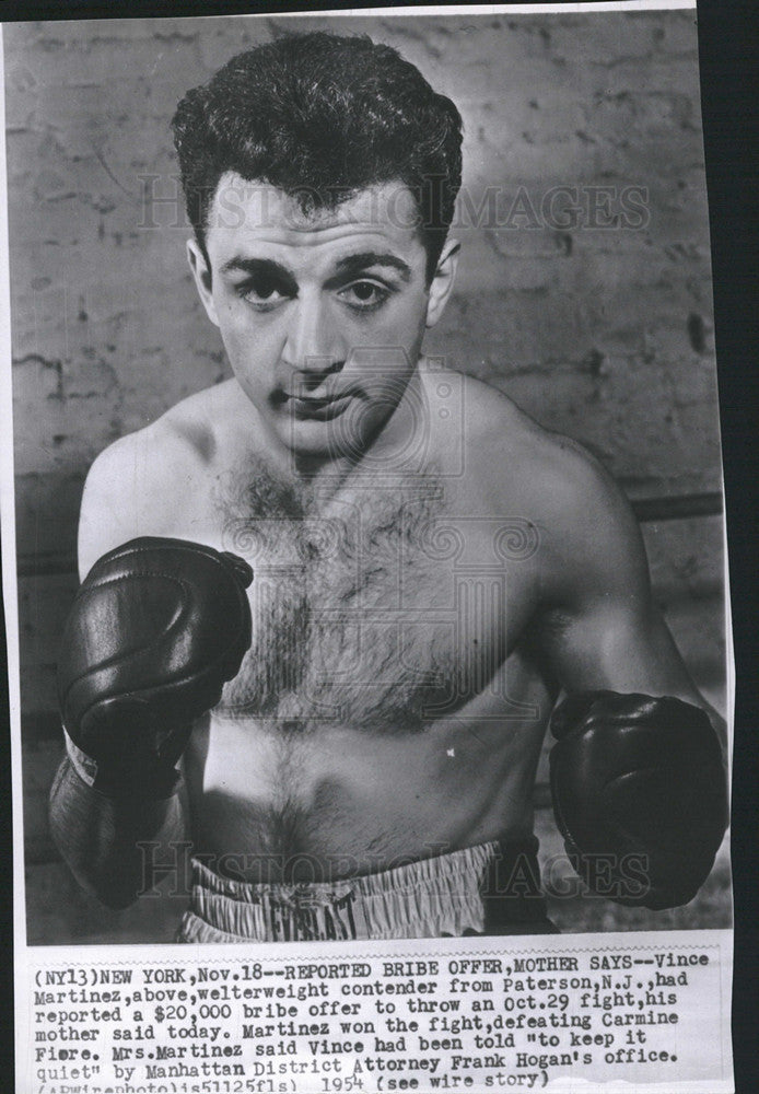 1954 Press Photo Vince Martinez Boxer - Historic Images