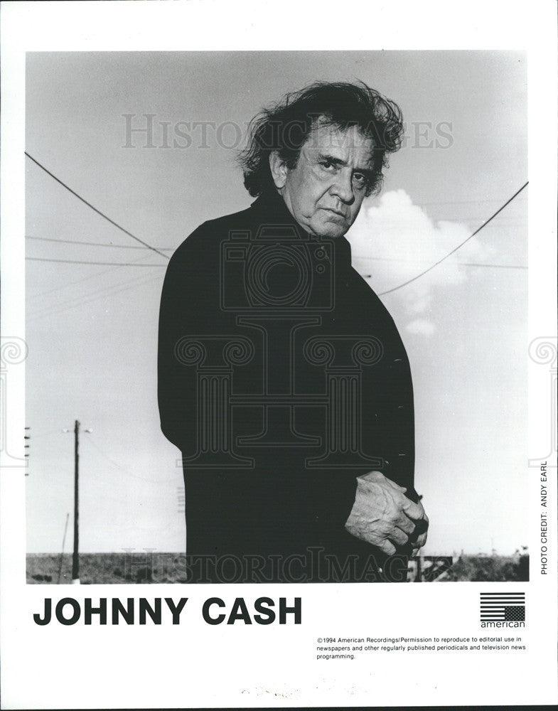 1994 Press Photo Johnny Cash The Man in Black,singer - Historic Images