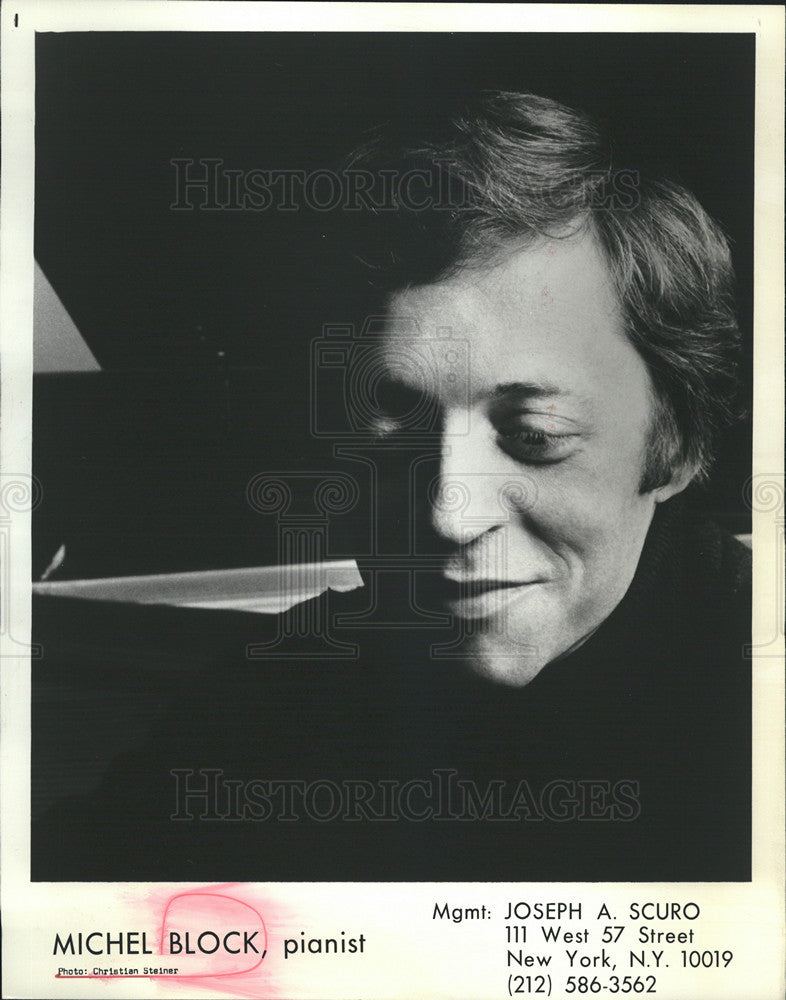 1977 Press Photo Pianist Michael Block - Historic Images