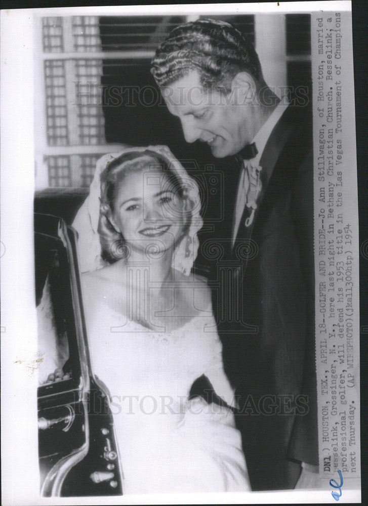1954 Press Photo Al Besselink,golfer marries Jo Ann Stillwagon - Historic Images
