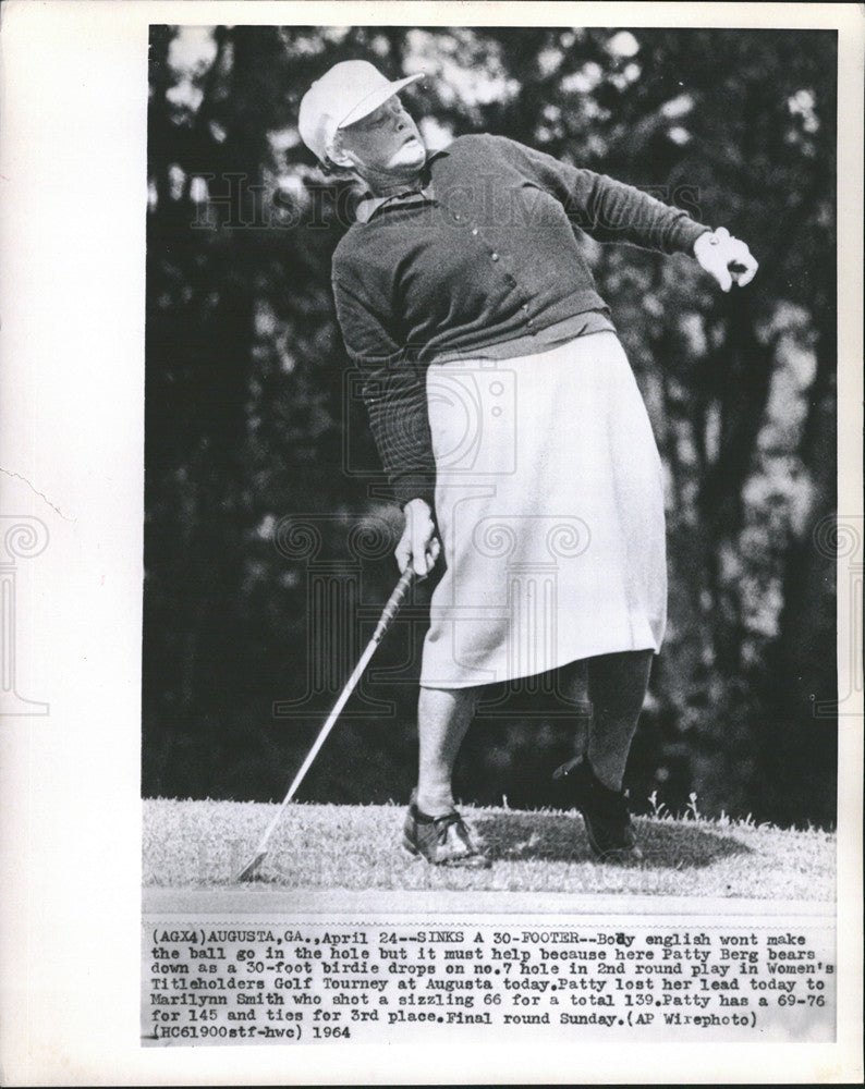 1964 Press Photo patty berg golf - Historic Images