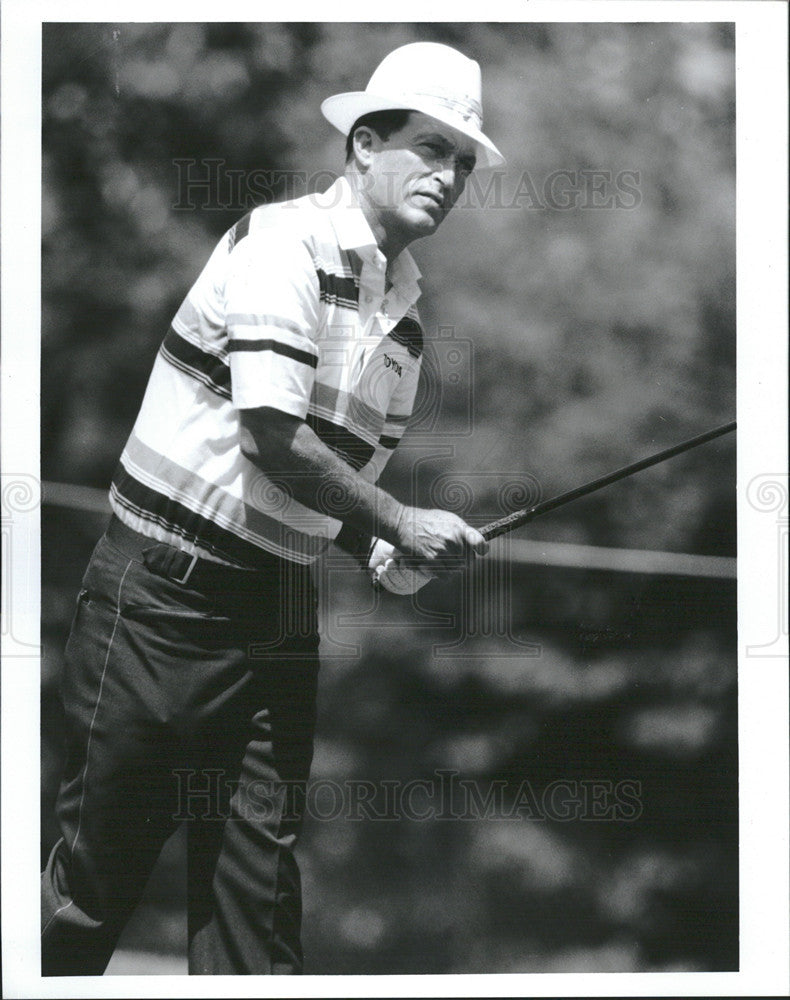 1991 Press Photo Al Geiberger tees off at Stonebridge Country Club - Historic Images