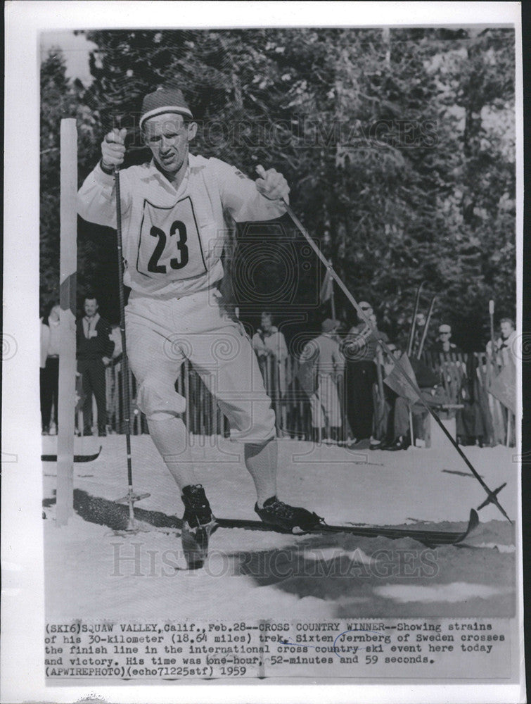1959 Press Photo Sixten Jerberg Skiing - Historic Images