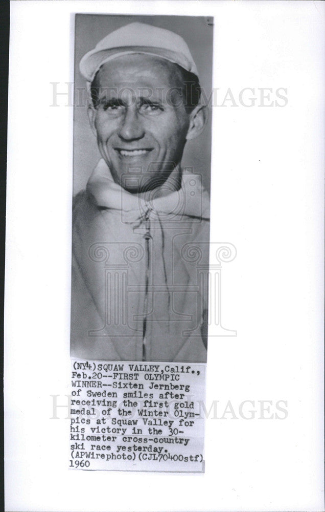 1960 Press Photo Olympic Winner sixten Jernerg - Historic Images