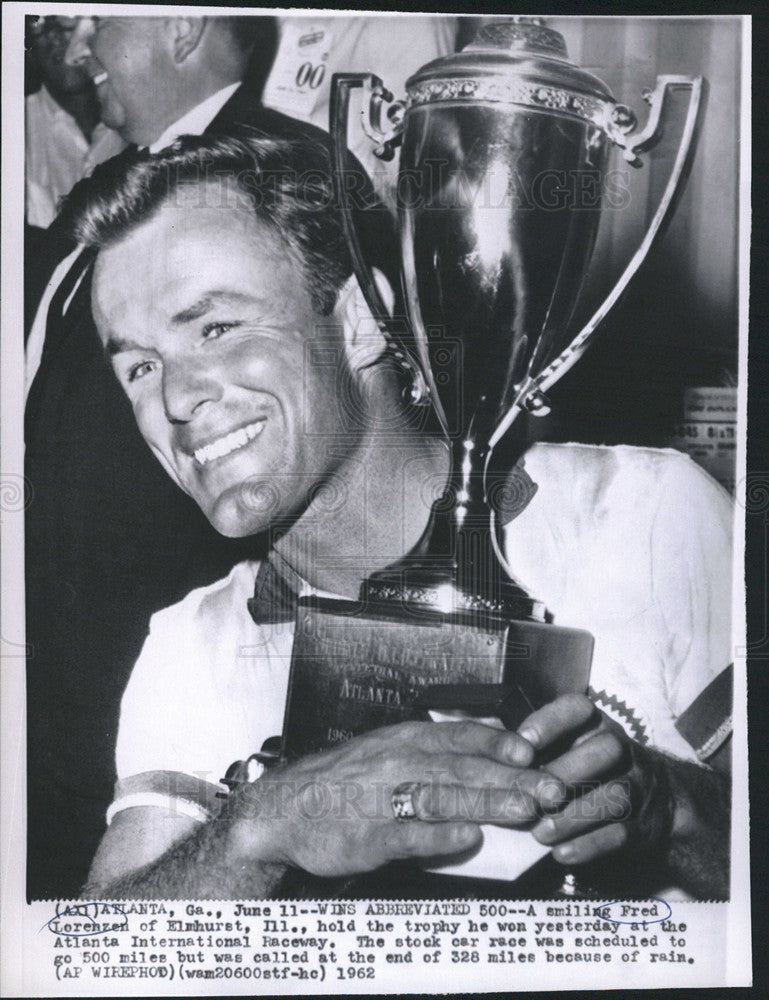 1962 Press Photo Fred Lorenzen wins at Atlanta Intl Raceway - Historic Images