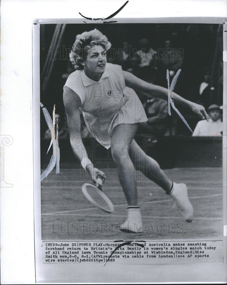 1965 Press Photo Margaret Smith of Australia at Wimbledon tennis - Historic Images