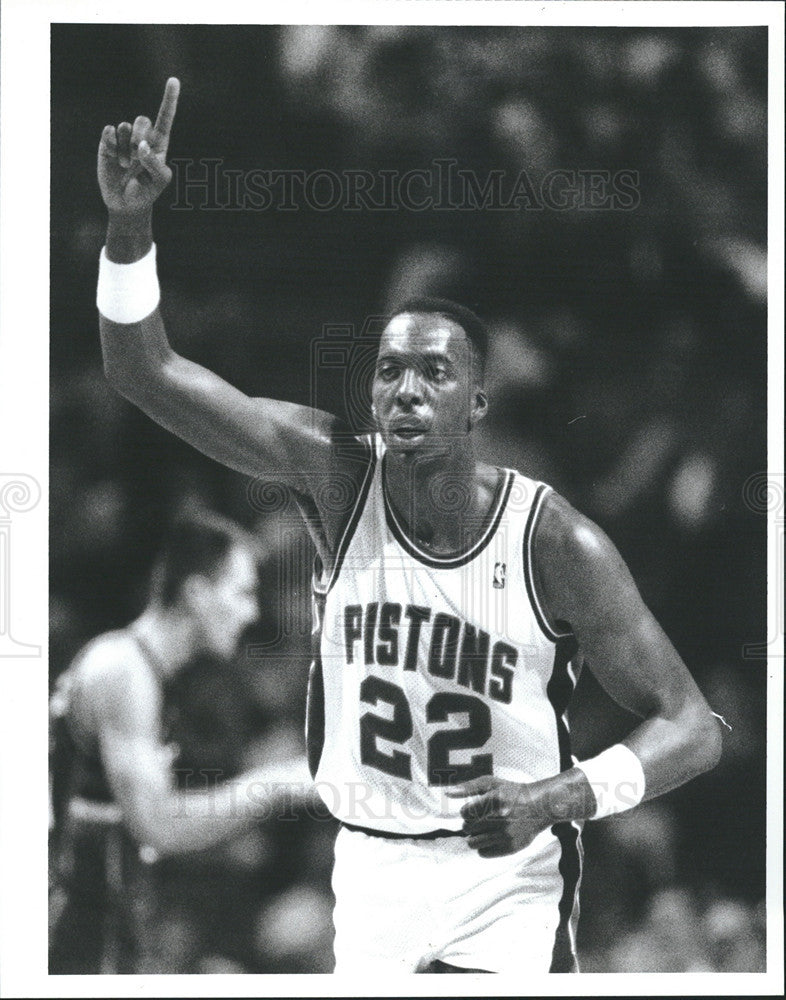 1989 Press Photo John Salley,Detroit Pistons - Historic Images