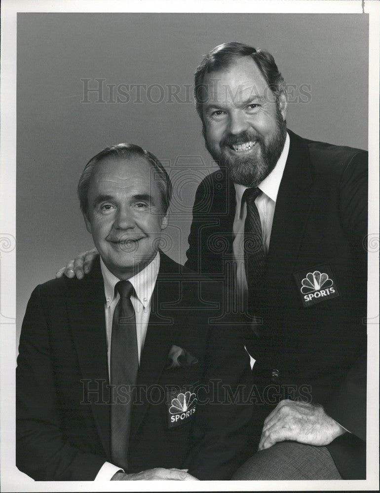 1988 Press Photo Dick Ensberg and Merlin Olsen will announce for NBC sports - Historic Images