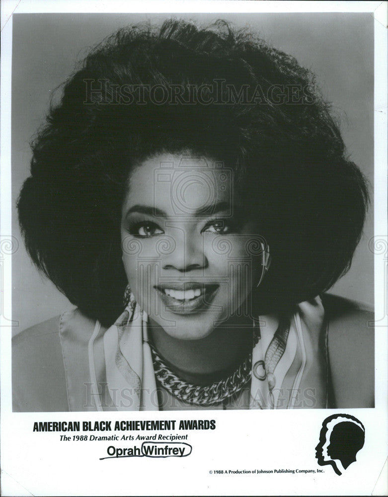 Undated Press Photo  Ophra Winfrey,1988 Dramatic Arts Award recipient - Historic Images