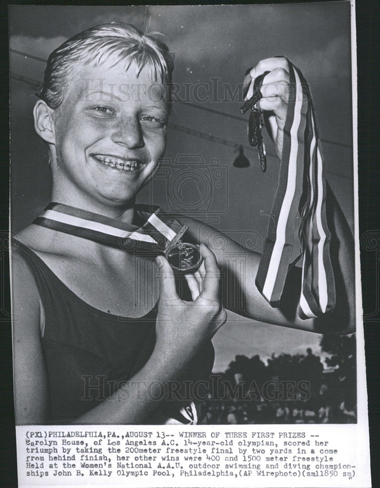 1961 Press Photo Carolyn House, Olympian, at 14 - Historic Images