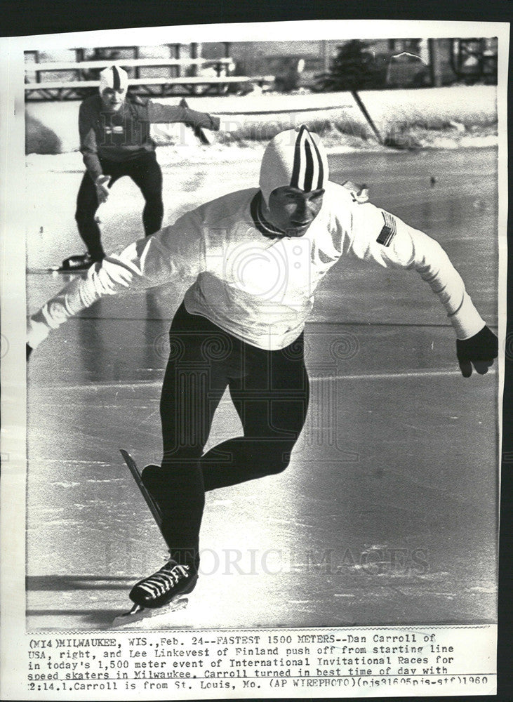 1970 Press Photo Dan Carroll of U.S. and Lee Linkevesi of Finland - Historic Images