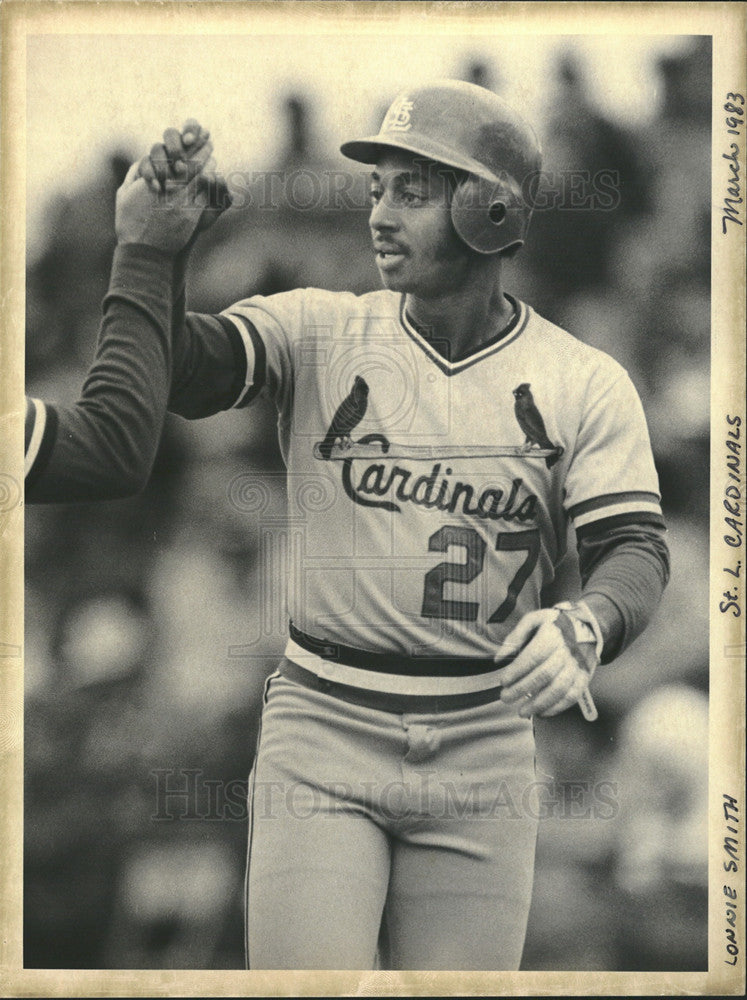 1983 Press Photo Lonnie Smith/St. Louis Cardinals/Baseball - Historic Images
