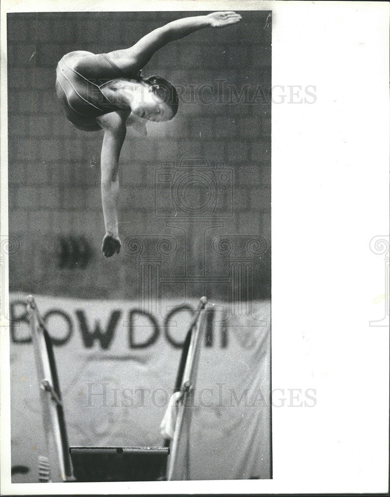 1982 Press Photo Cathy O&#39;Donnell Freshman Intercollegiate Swimming Diving Champ - Historic Images