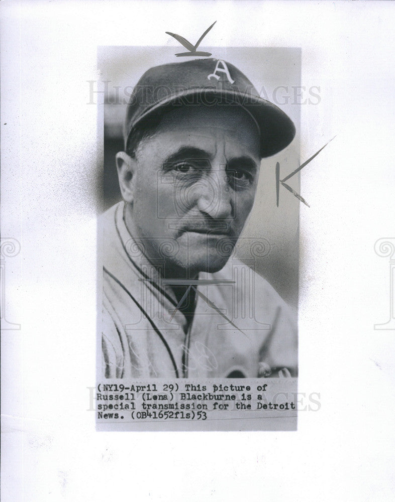 1953 Press Photo Russell Blackburne Baseball Coach Philapelphia Athletics - Historic Images