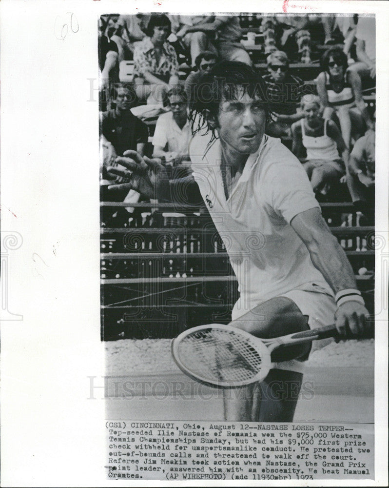 1973 Press Photo Ilie Nastase of Romania won the Western Tennis Championship - Historic Images