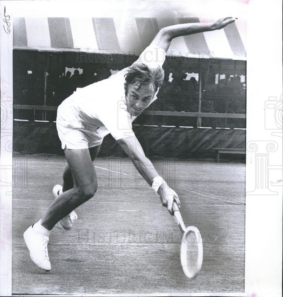 1969 Press Photo John Newcombe in 5 1/2 hr tennis match - Historic Images