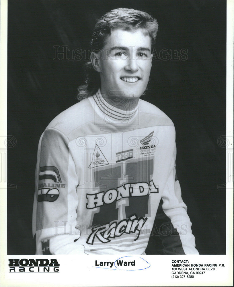 1989 Press Photo Larry Ward of Honda Racing - Historic Images