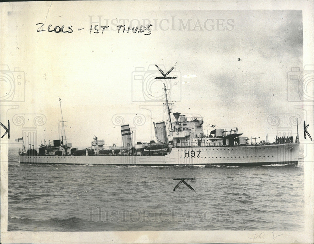 1940 Press Photo HMS Hyperion destroyer underway - Historic Images