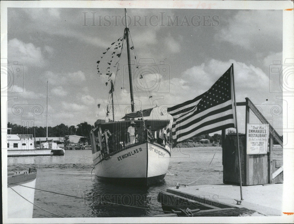 1970 Press Photo Boat at Tarpon Springs,Fla docks - Historic Images