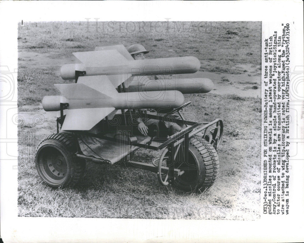 1961 Press Photo Battery of 3 anti tank guided missles - Historic Images