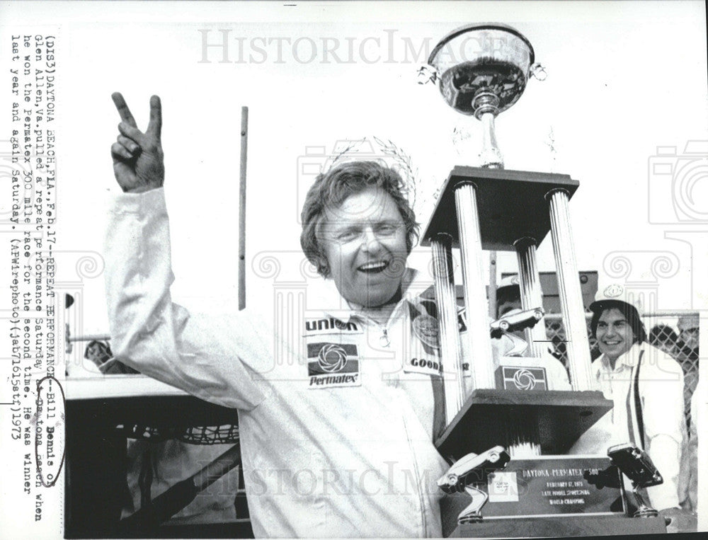 1973 Press Photo Bil Dennis racing - Historic Images