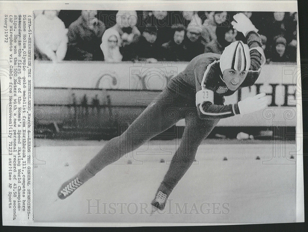 1972 Press Photo Diane Holum speed skater gold medalist in Olympics - Historic Images