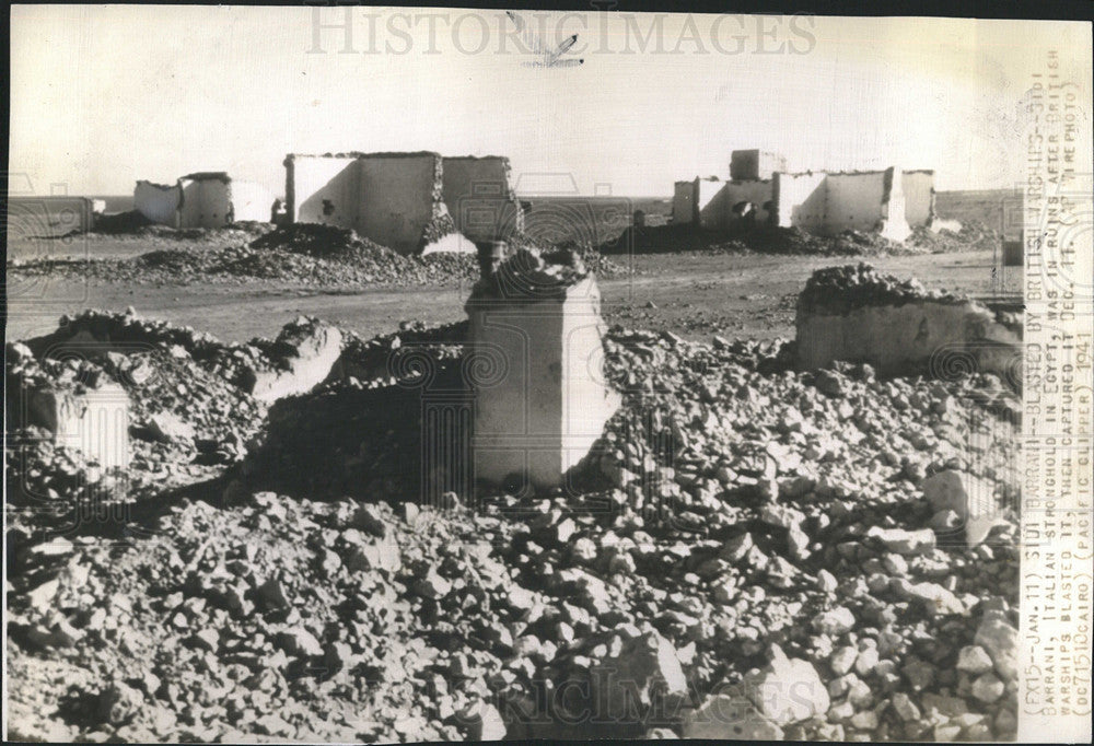 1941 Press Photo British warships destroy Sidi Earrani, Italian stronghold in - Historic Images