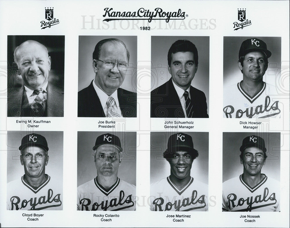 1982 Press Photo Kansas City Royals coaching and management staff. - Historic Images