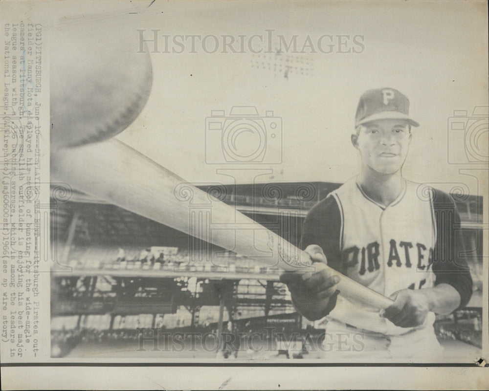 1966 Press Photo Manny Mota, Pittsburgh Pirates. - Historic Images