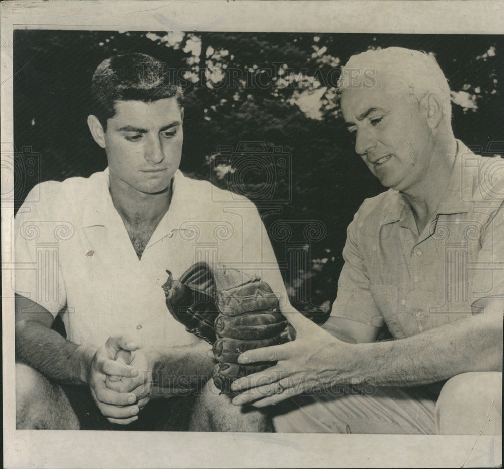 1961 Press Photo Leonard Merullo Jr Holy Cross Freshman and Sr Retired Shortstop - Historic Images