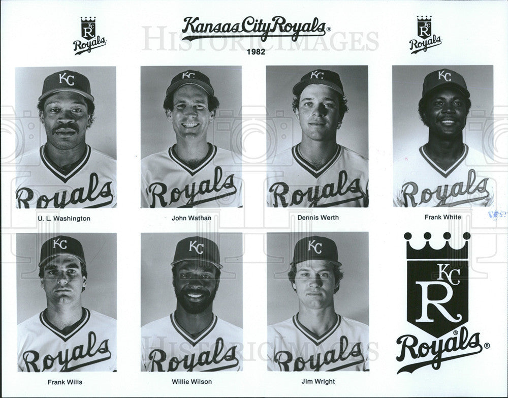 Undated Press Photo Kansas City Royals players,UL Washington,J Wathan,D Werth,F White - Historic Images