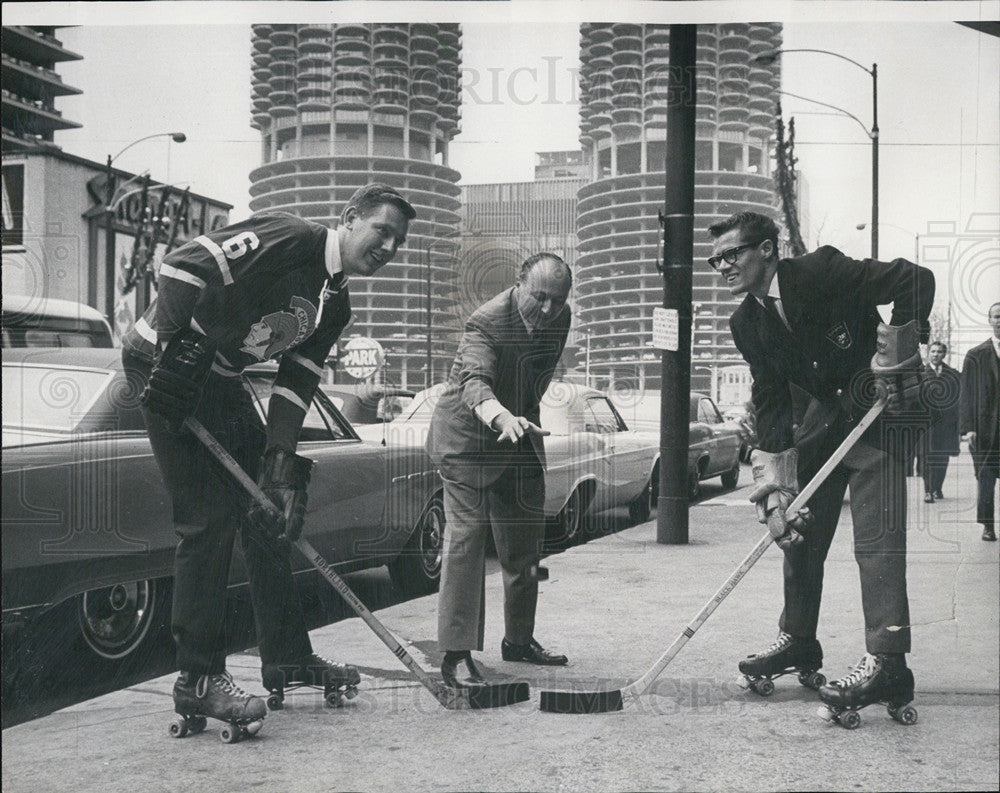 1966 Press Photo Jim Jacobson Capt of Chicago Titans,Dave Senger,Al Wheeler - Historic Images