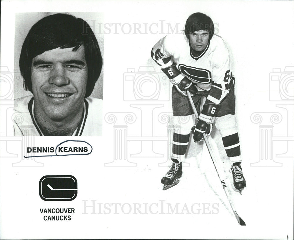 1972 Press Photo Dennis Kearns,Vancouver Canucks hockey player - Historic Images